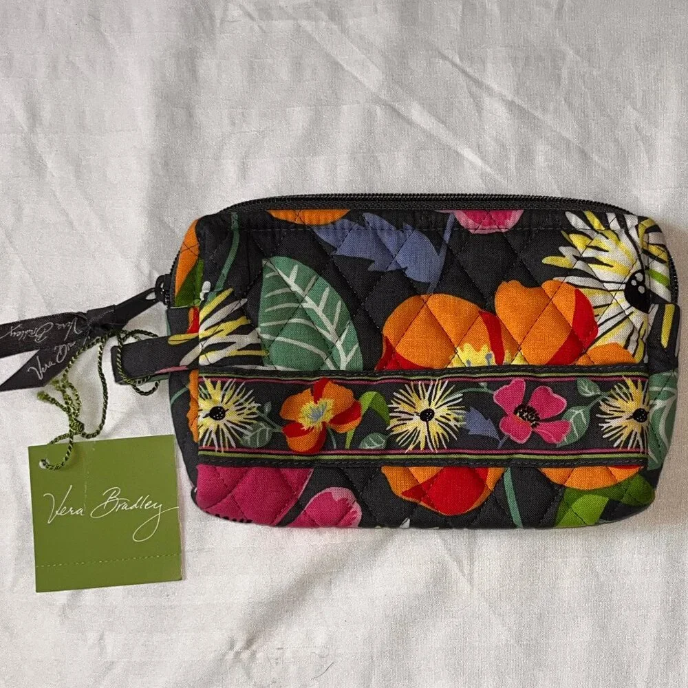 Vera Bradley Women's Colorful Flower Plastic Pattern Lined Cosmetic‎ Makeup